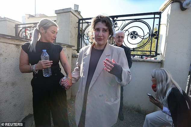 Culley hand-in-hand with her mother Lyanne, who had flown in in from the UK to support her