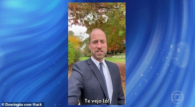 Prince William delighted audiences as he made a surprise appearance on a Brazilian TV show this week (pictured)