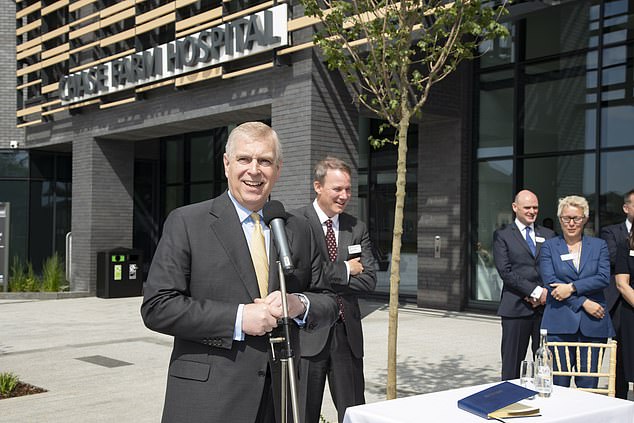 The ex-prince took part in a ceremony at Chase Farm Hospital, part of London ’s Royal Free NHS Foundation Trust, in 2019, where a memorial tablet was unveiled by the then-Duke of York