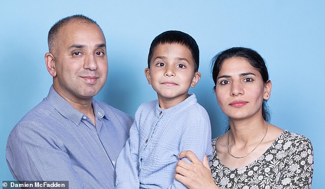 Idrees with his parents, Qasim and Sadia. He was diagnosed last year with a genetic disorder