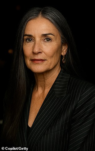 It then predicted what she should look like at age 63 had she kept everything natural. She's seen in one of the AI generated photos