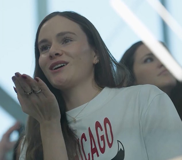 The couple then gave a glimpse into their planning, with Adam turning to the camera while looking at a garden furniture website and saying: 'Doing the wedding list - the registry', before Holly shed light on life on the road