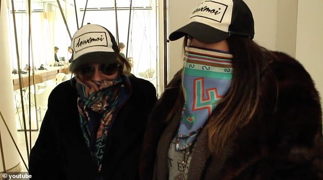 When sitting for interviews, Lovallo (right) turns off her camera and has even digitally altered her voice