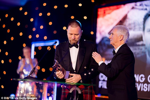 Ewan's uncle, actor Denis Lawson presented him with the gong, describing his nephew as an 'extraordinarily versatile actor'