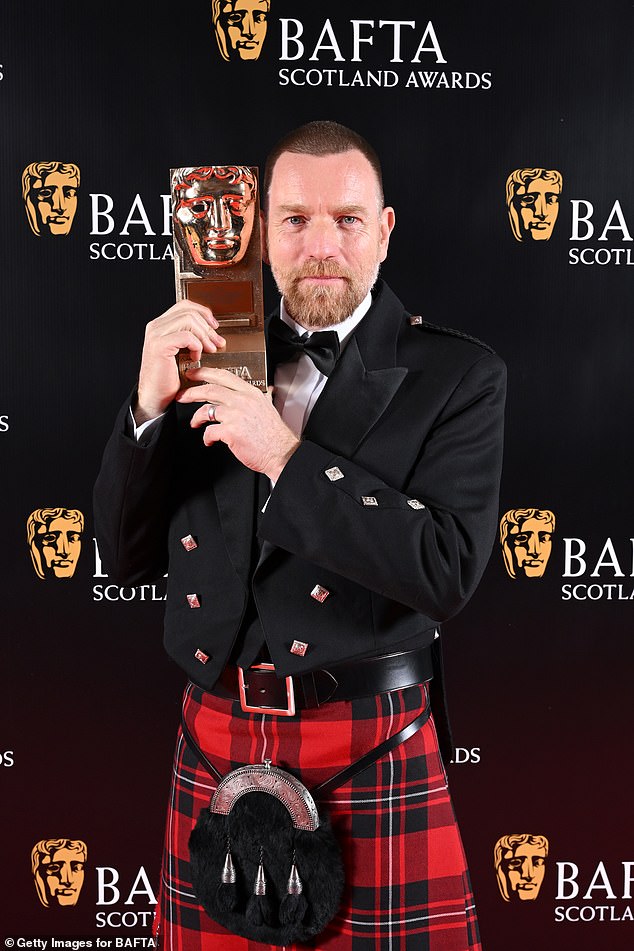 Ewan said: 'I can't imagine anybody I would rather get this amazing award from than my uncle Denis'