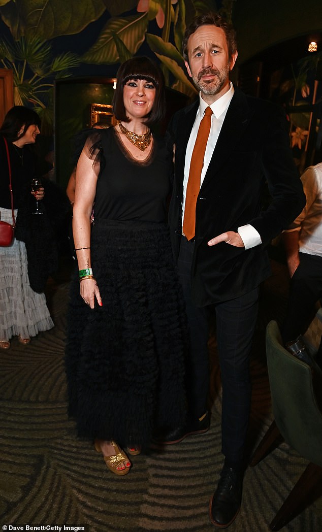 Chris was then joined by Choose Love founder Dawn O'Porter, 46, who stunned in a black tulle dress