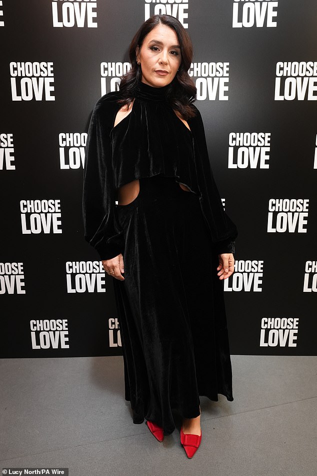 Meanwhile, Jessie Ware looked incredible in a black velvet maxi dress, which featured a halterneck neckline, long sleeves, and cut-out panels