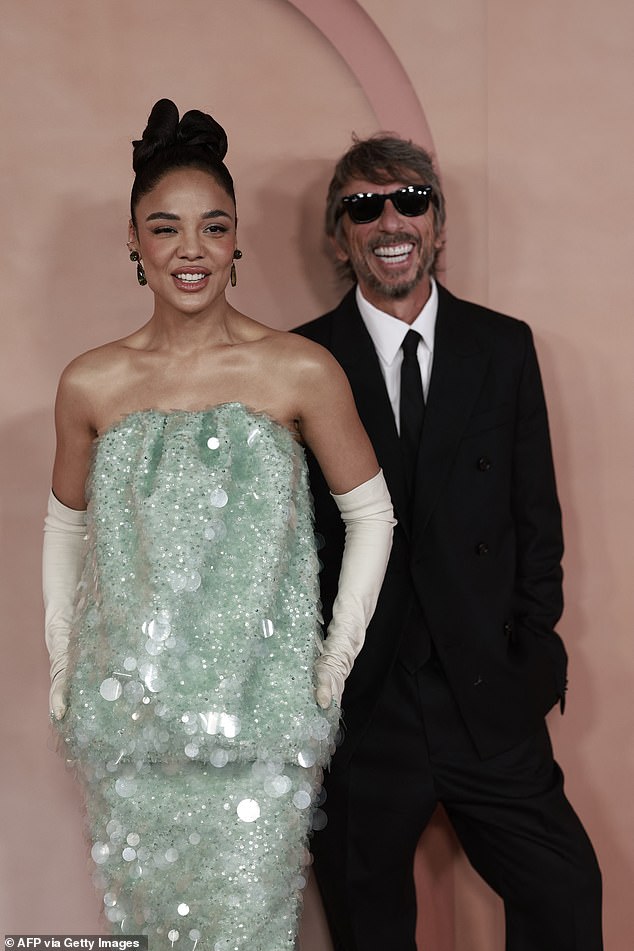 The duo appeared in high spirits as they arrived the bash