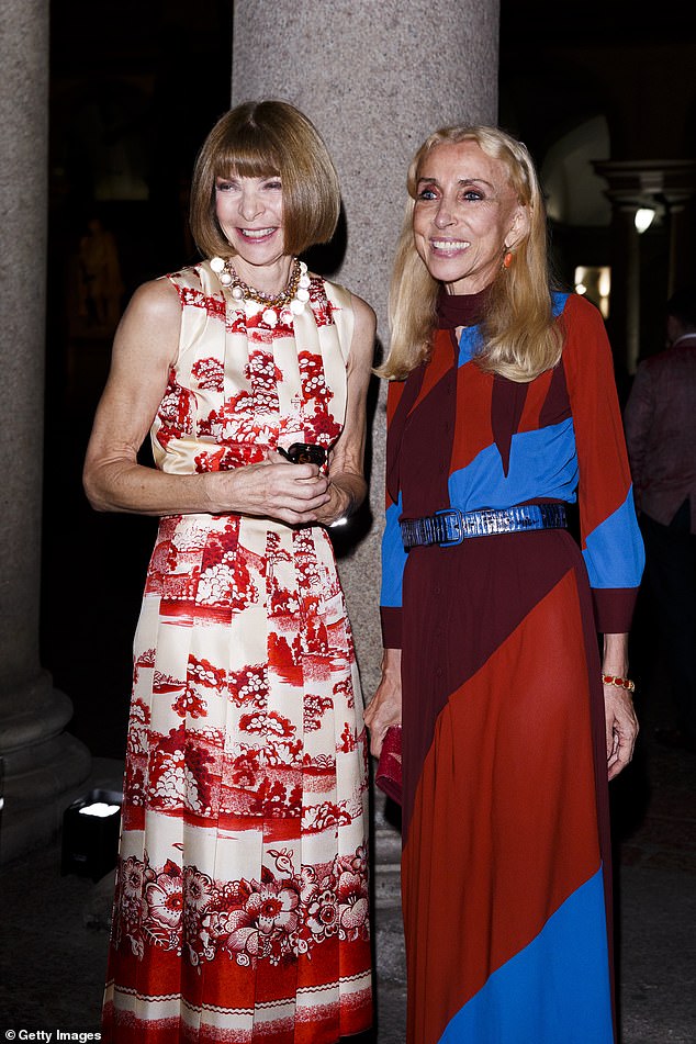 Franca Sozzani passed away in 2016 aged 66 after a year-long battle with illness (pictured with Anna in September of that year)