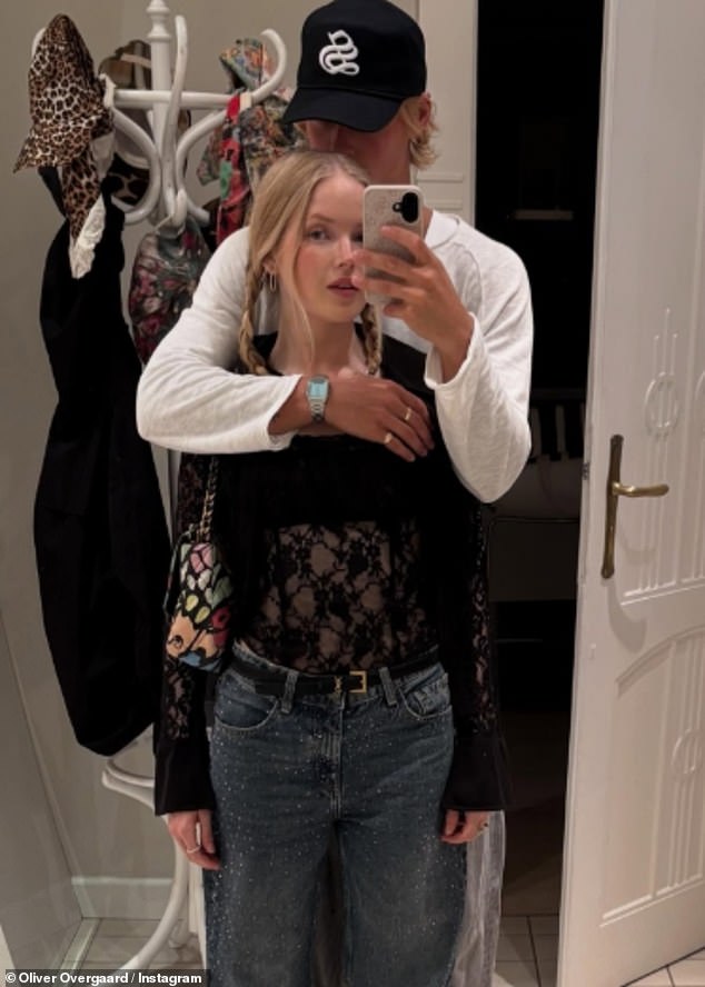 Ellie Bamber has ramped up her relationship with Danish hunk Oliver Overgaard after going Instagram official on Monday