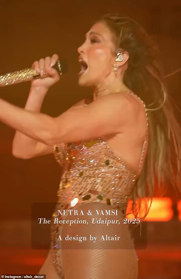 JLo in one of her many outfits during Sunday's celebrations