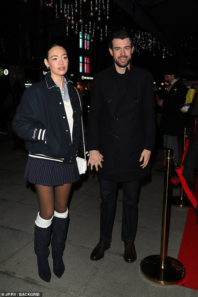 The model, 34, attended the bash with her fiancé Jack Whitehall, 37