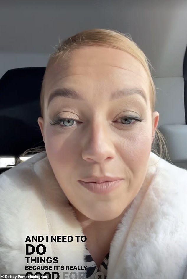 She continued: 'I don't know what the word is, because it's not even worry, I don't know what the word is, I feel a little bit anxious about going out. Not that I don't have the energy, it's almost like, do you know when you could say no, I could just be like, I could talk myself out of going'