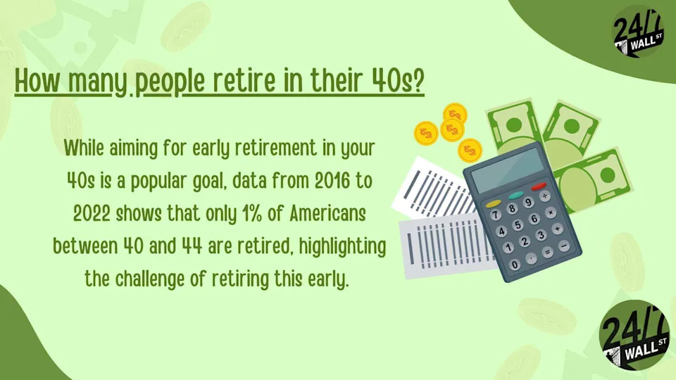 How many people retire in their 40s?
