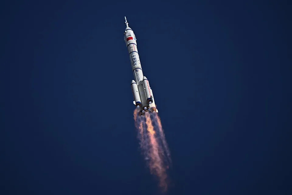 Long March-2F carrier rocket, carrying the Shenzhou-20 spacecraft (AFP via Getty Images)