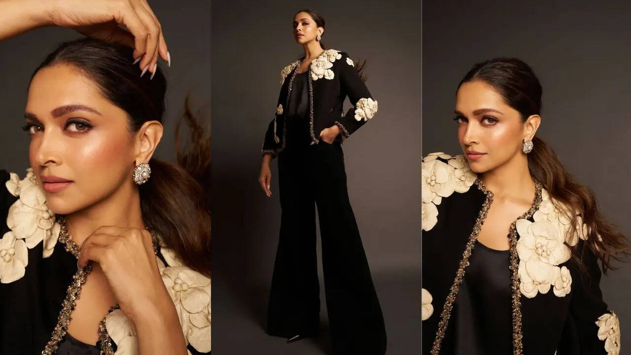 Deepika Padukone's Latest Look In Sabyasachi's Cropped Jacket Proves Black Will Always Be Iconic | Fashion