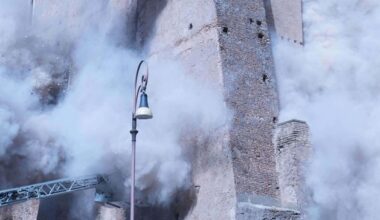 Worker trapped under collapsed medieval tower in Rome dies