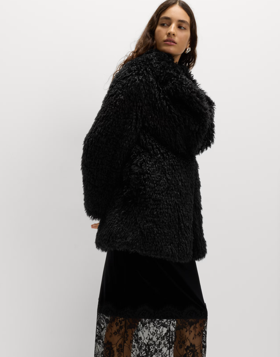 Shaggy Faux Fur Coat