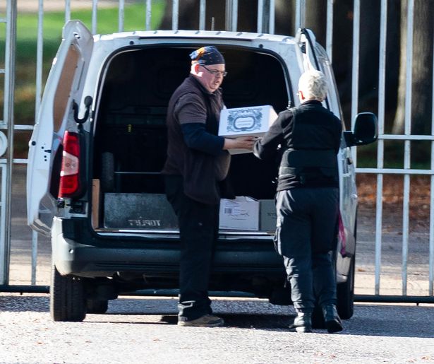 The bubbly being passed over to a member of staff