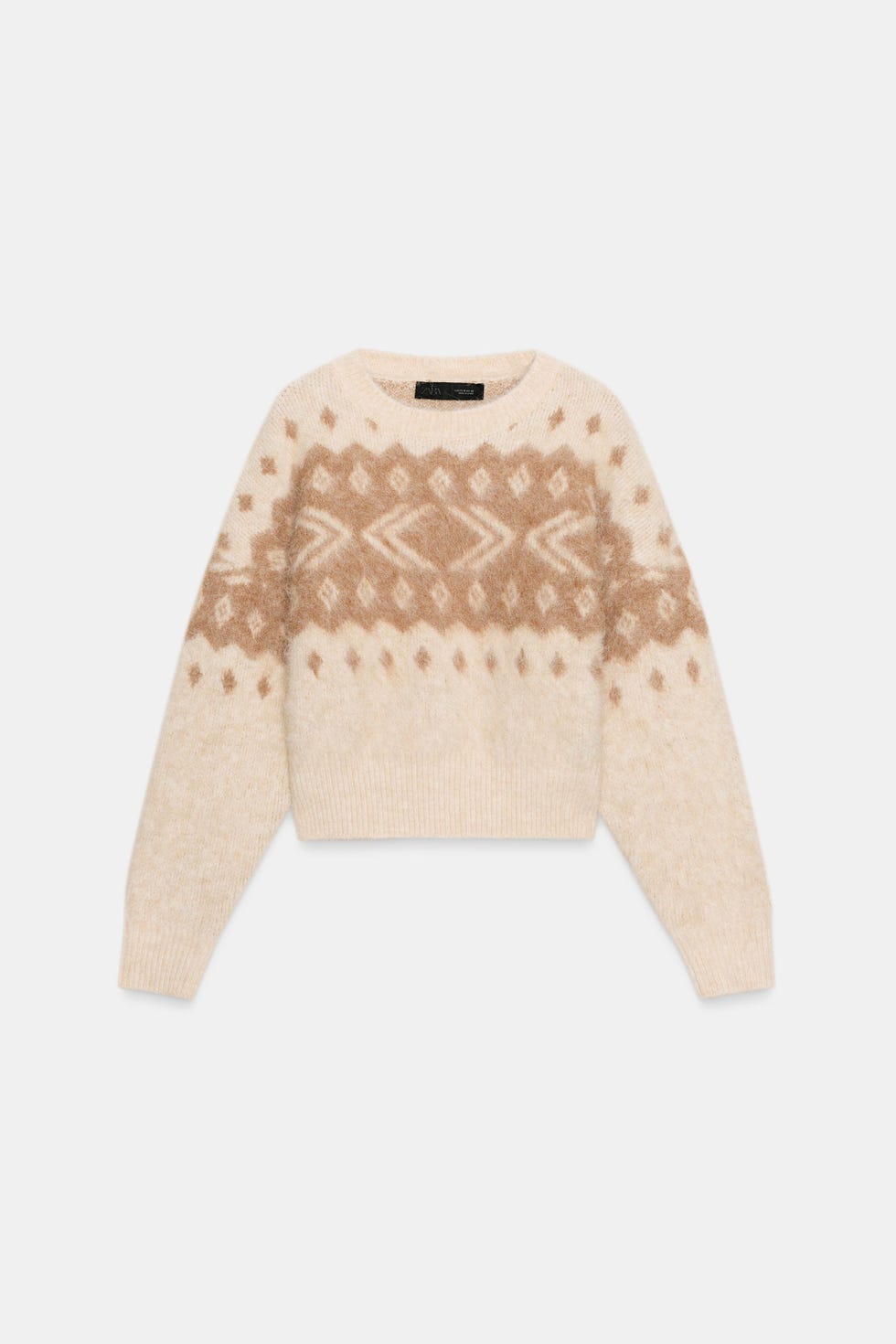 Brushed Effect Jacquard Knit Jumper Brushed Effect Jacquard Knit Jumper