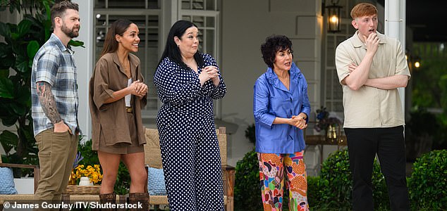 Editorial use only Mandatory Credit: Photo by James Gourley/ITV/Shutterstock (15792672p) Jack Osbourne, Alex Scott, Lisa Riley, Ruby Wax and Angry Ginge 'I'm a Celebrity...Get Me Out of Here!' TV show, Series 25, Show 1, Australia - 16 Nov 2025