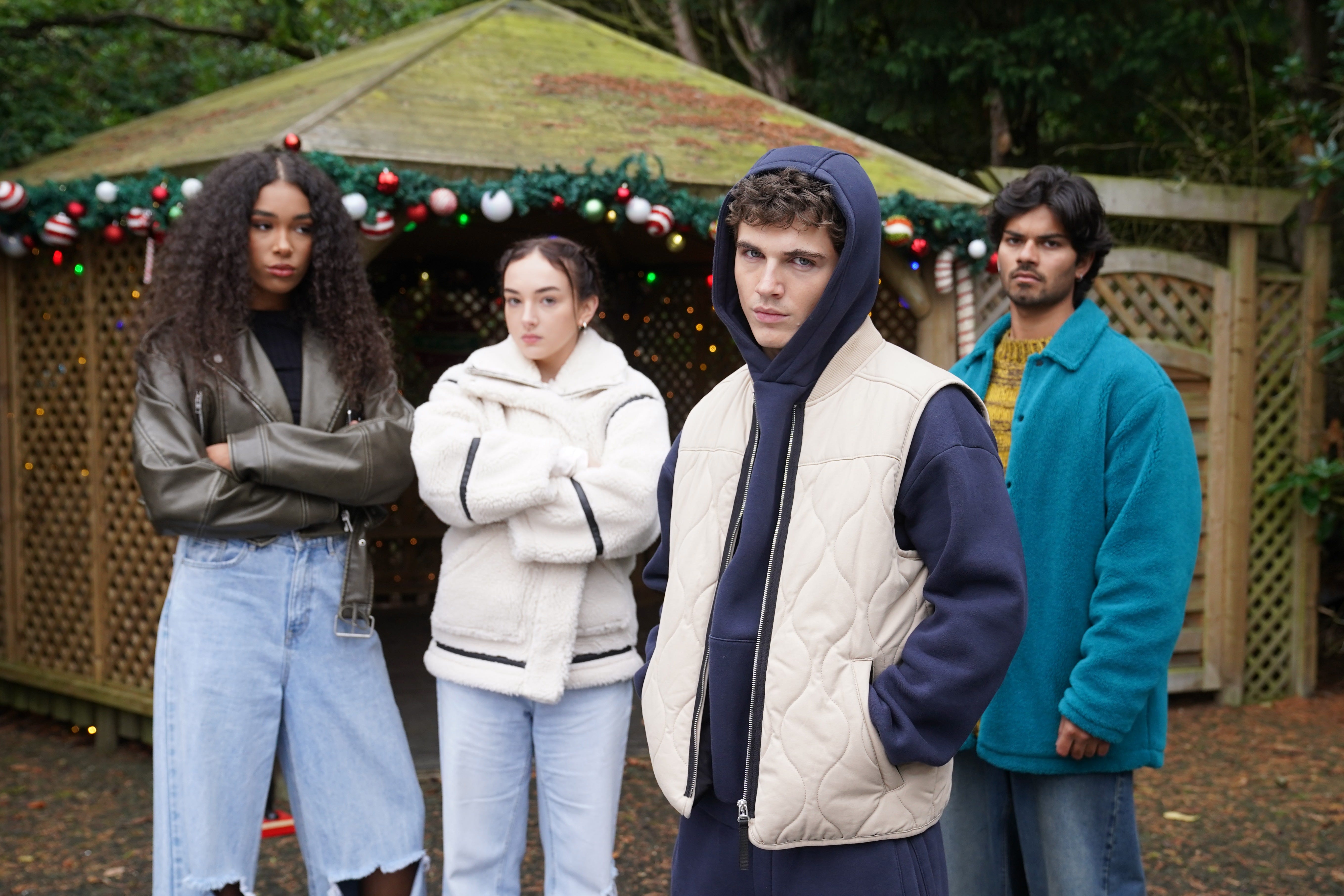 vicky grant, frankie osborne, lucas hay and dillon ray in hollyoaks