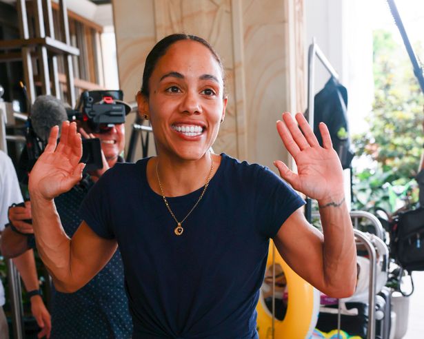 Alex Scott arrives back at the hotel