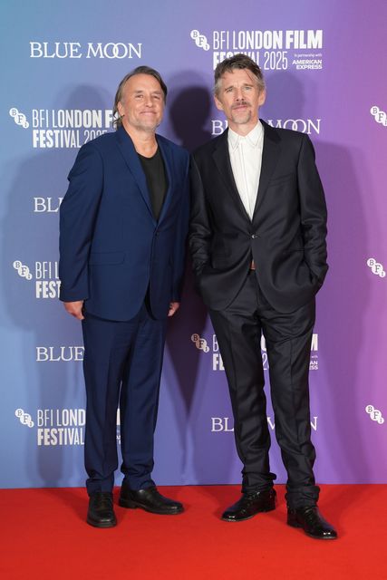 Director Richard Linklater (left) and Ethan Hawke attended the screening of Blue Moon, at the Southbank Centre, Royal Festival Hall, London, as part of the BFI London Film Festival (Lucy North/PA)