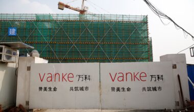China Vanke yuan bonds fall to record low, triggering trading halt