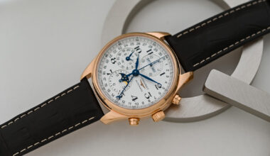 A new Rose Gold Version of the Longines Master Chronograph Moonphase