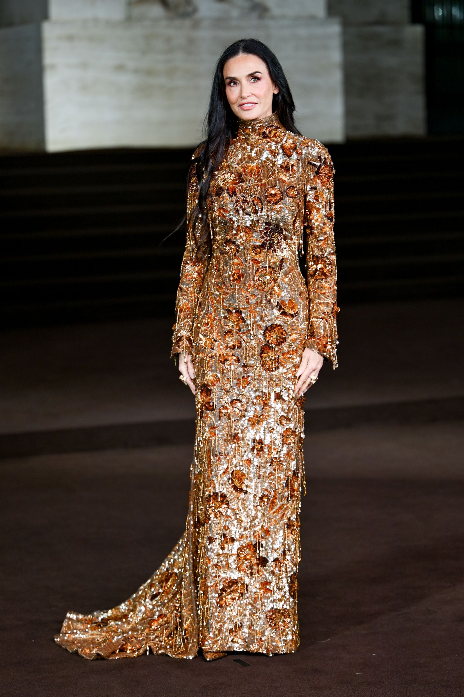 Demi Moore at the Gucci fashion show as part of SpringSummer 2026 Milan Fashion Week held at Palazzo Mezzanotte on...