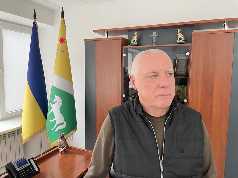 Pavlohrad mayor Anatoliy Vershyna in his office in the city of about 140,000 people in eastern Ukraine. Photograph: Daniel McLaughlin