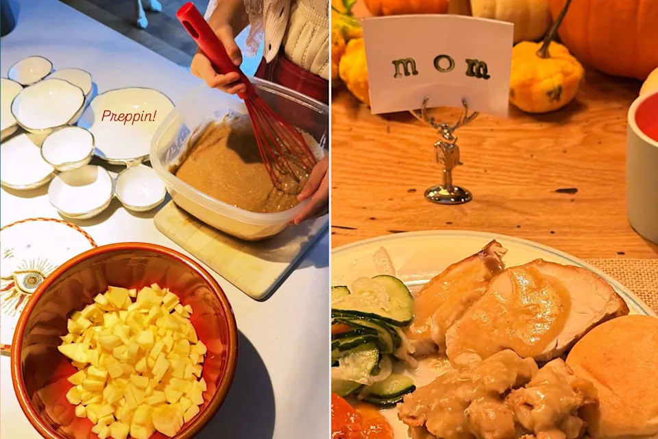 Gigi Hadid/Instagram Gigi Hadid's 2025 Thanksgiving Instagram Stories, featuring her daughter Khai in the kitchen.