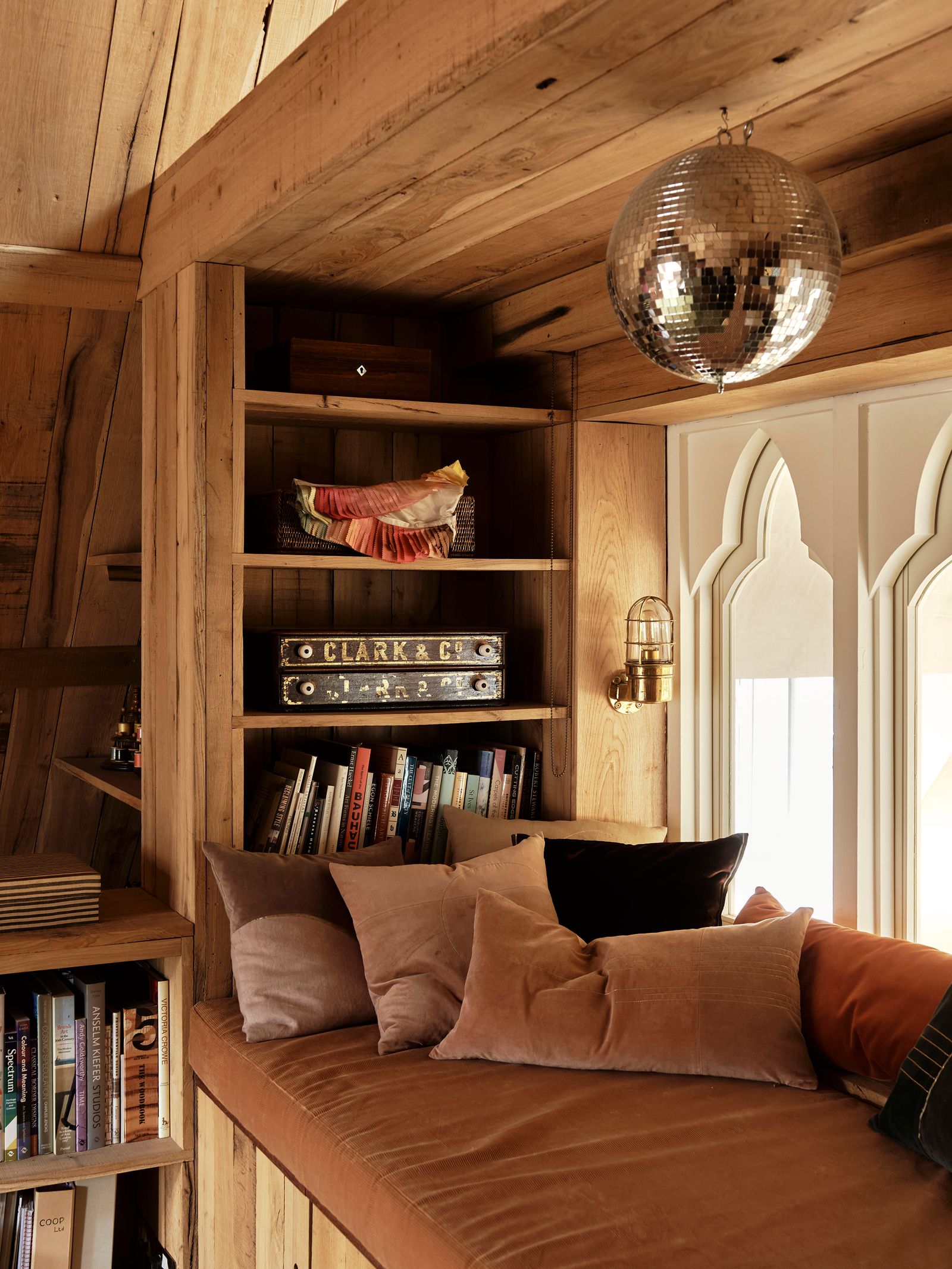 A former mission hall in London transformed into a textile designer's creative headquarters