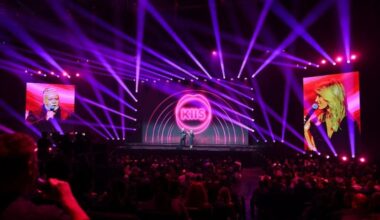 Kyle and Jackie O on stage at the ARN Upfronts