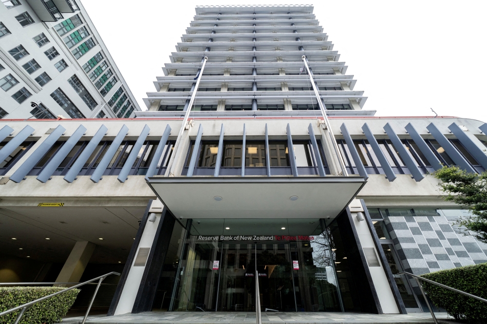 The Reserve Bank of New Zealand building stands in Wellington, New Zealand, on September 24, 2025. — Reuters pic