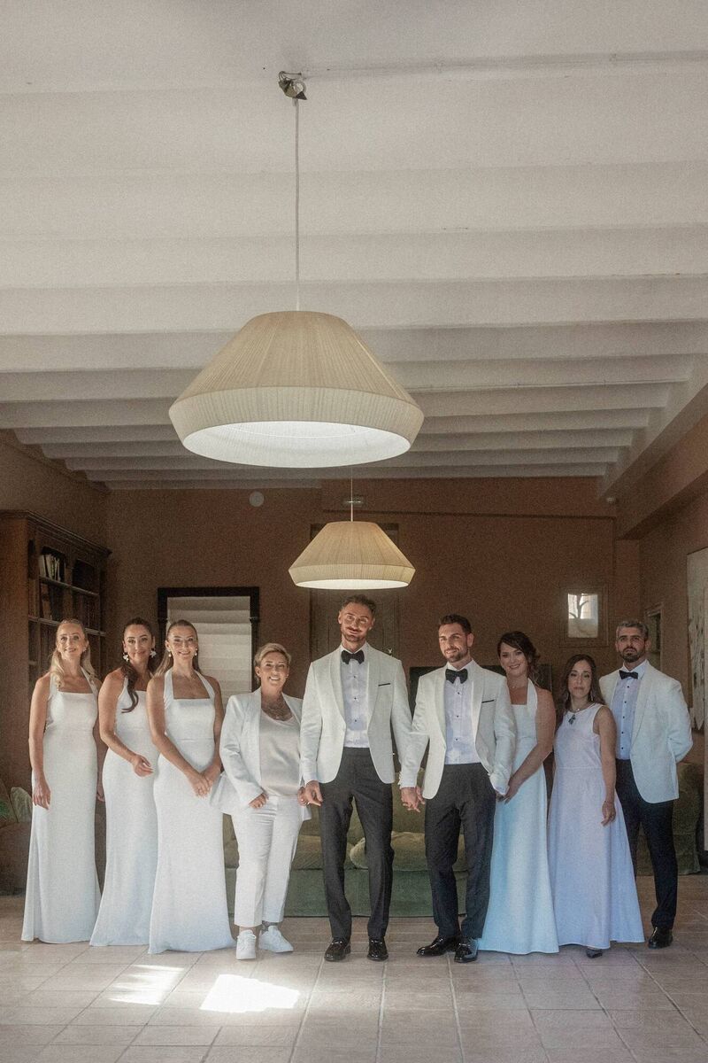 Patrick Murphy and Andrea La Chiusa with their wedding party. Pictures: La Libélula Films & Productions 