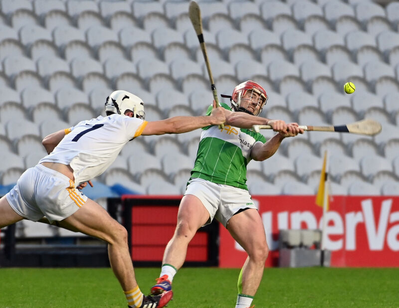 Aghabullogue's John Corkery shoots from Bandon's Dylan O'Donovan during the Co-Op Superstores Intermediate 'A'HC final at SuperValu Páirc Uí Chaoimh . Pic: Eddie O'Hare