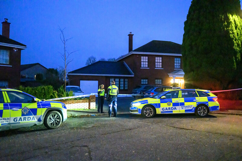  Gardaí at Shrewsbury Downs, Ballinlough, Cork after the incident erupted shortly after 9pm on Monday. Picture: Dan Linehan