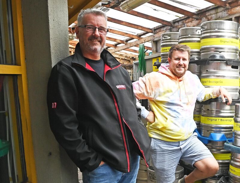 Shane Long (left) at Original 7 beverage company based at the Franciscan Well brew pub on Cork's North Mall, with Steve Guiney (right). Mr Long started the brewery at the brewpub on North Mall, which is unaffected by the closure announced this week. Picture: Eddie O'Hare