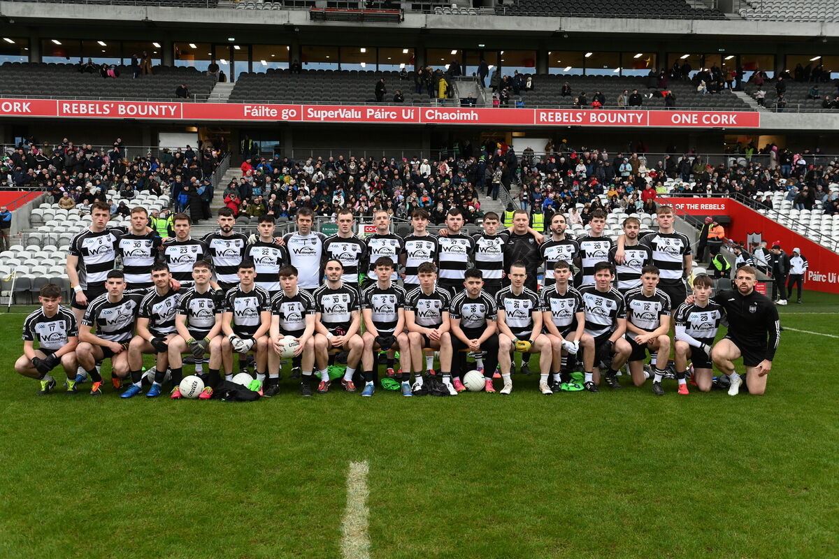 Donoughmore before the McCarthy Insurance Group Cork County Junior A Football Championship final at SuperValu Pairc Ui Chaoimh. Pic: Larry Cummins