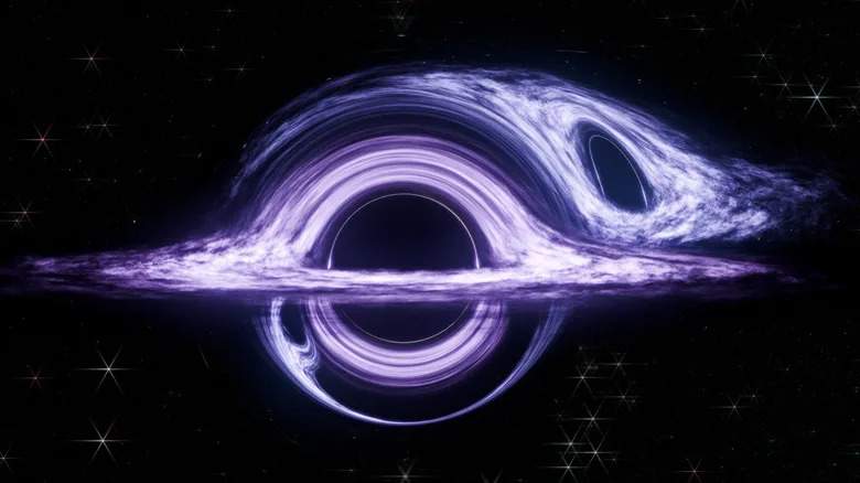 Two black holes distorting space time