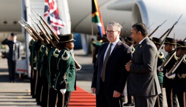 Keir Starmer arrives in South Africa ahead of the G20 summit.