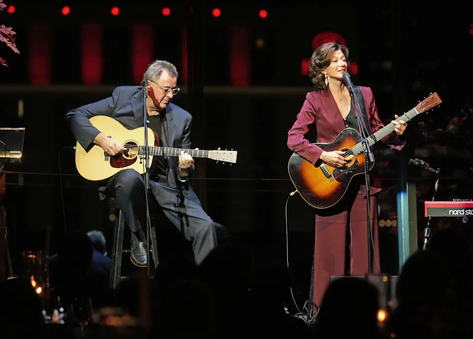 Vince Gill and Amy Grant perform at the Alive Hospice Golden Gala celebrating 50 years at the Country Music Hall of Fame Tuesday Nov. 4, 2025, in Nashville, TN.