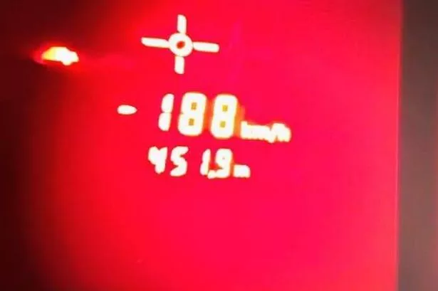 The learner driver's speed, clocked on a speed camera