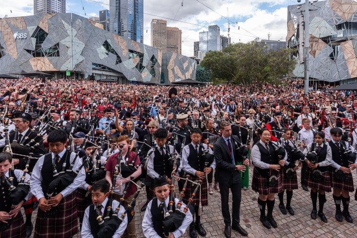 More than 350 pipers performed AC/DC's "It's A Long Way To The Top (If You Wanna Rock 'n Roll)" live, breaking the world record for the largest ever bagpipe ensemble.