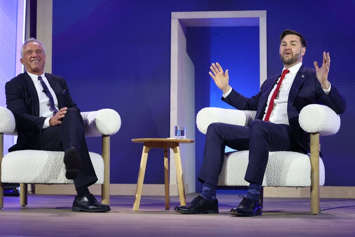 Vice President JD Vance (right) talked about his most "MAHA" attitude during Health and Human Services Secretary Robert F. Kennedy Jr.'s (left) Make America Healthy Again summit in Washington, D.C., on Wednesday.