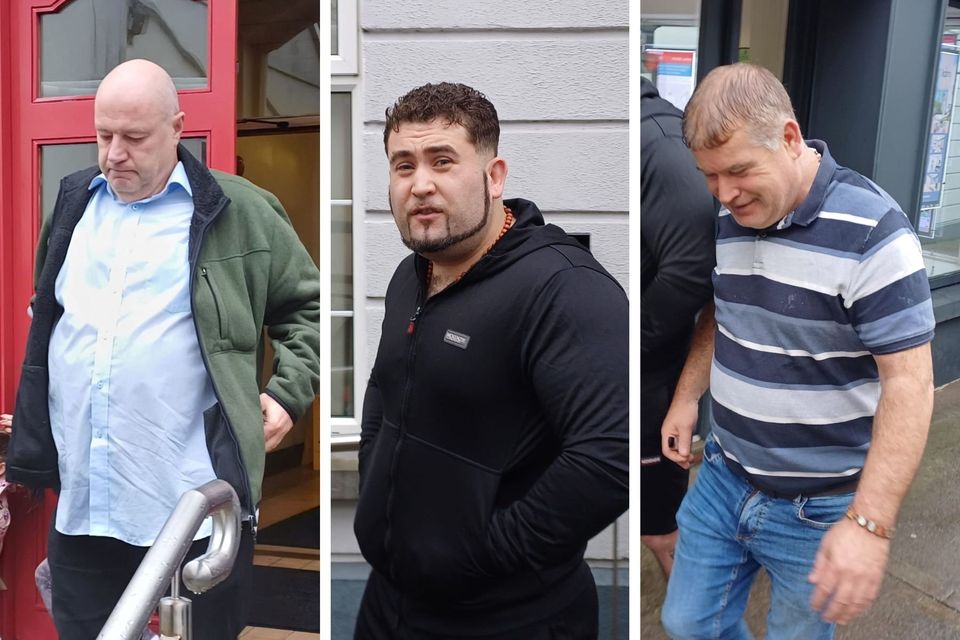 Adrian Payne, Peter and James Keenan outside Athlone Courthouse.