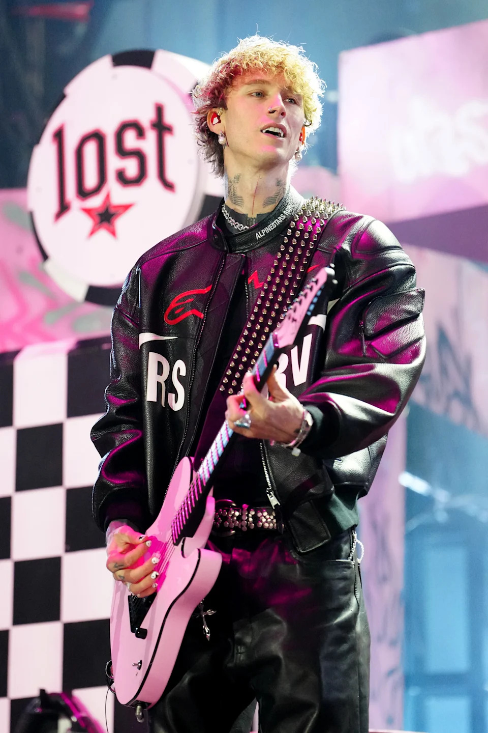MGK compared himself to a race car at an F1 Grand Prix performance in Las Vegas on Friday. Formula 1 via Getty Images