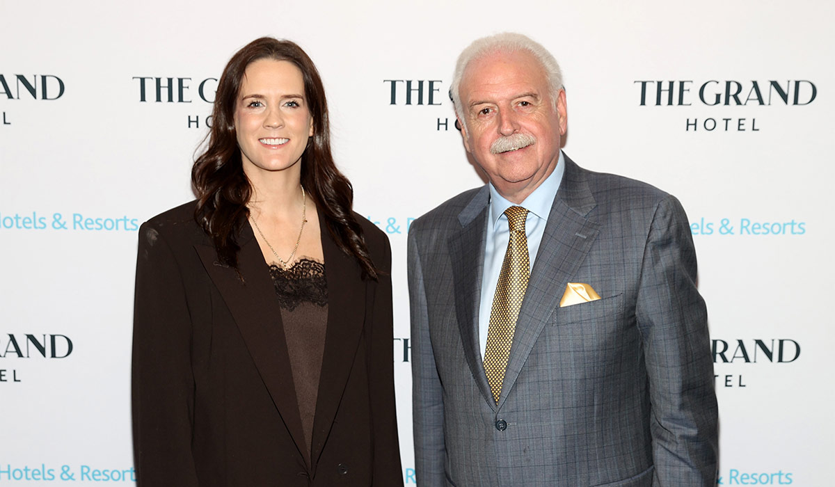 Rachael Blackmore and Marty Whelan celebrate the start of the new era of grand hospitality with FBD Hotels & Resorts at The Grand Hotel Malahide, Dublin. Pic: Brian McEvoy Photography
